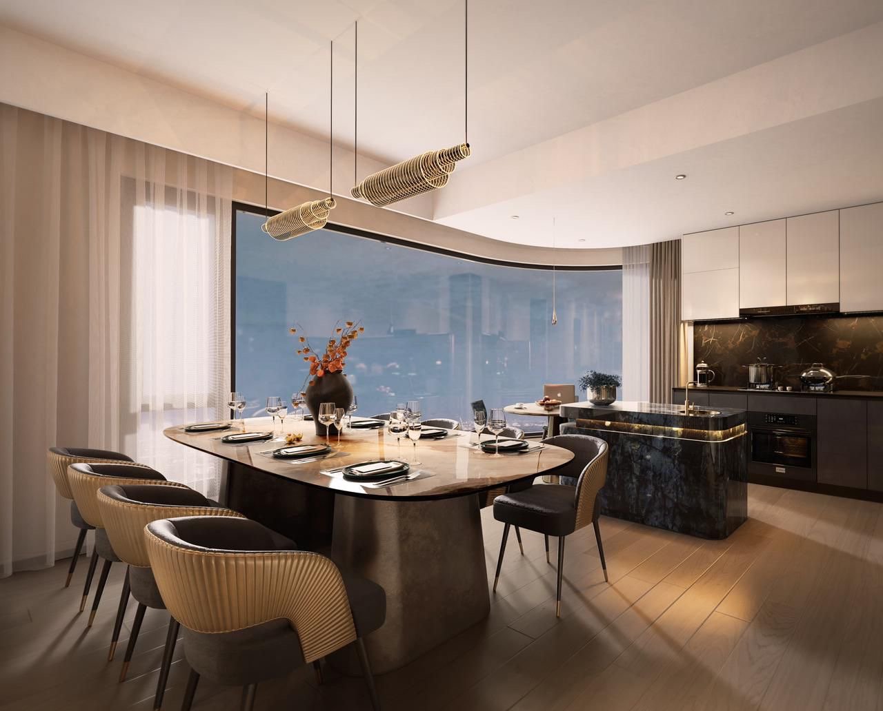 3 bedroom apartments for sale in westlands galaxy one dining area angle view
