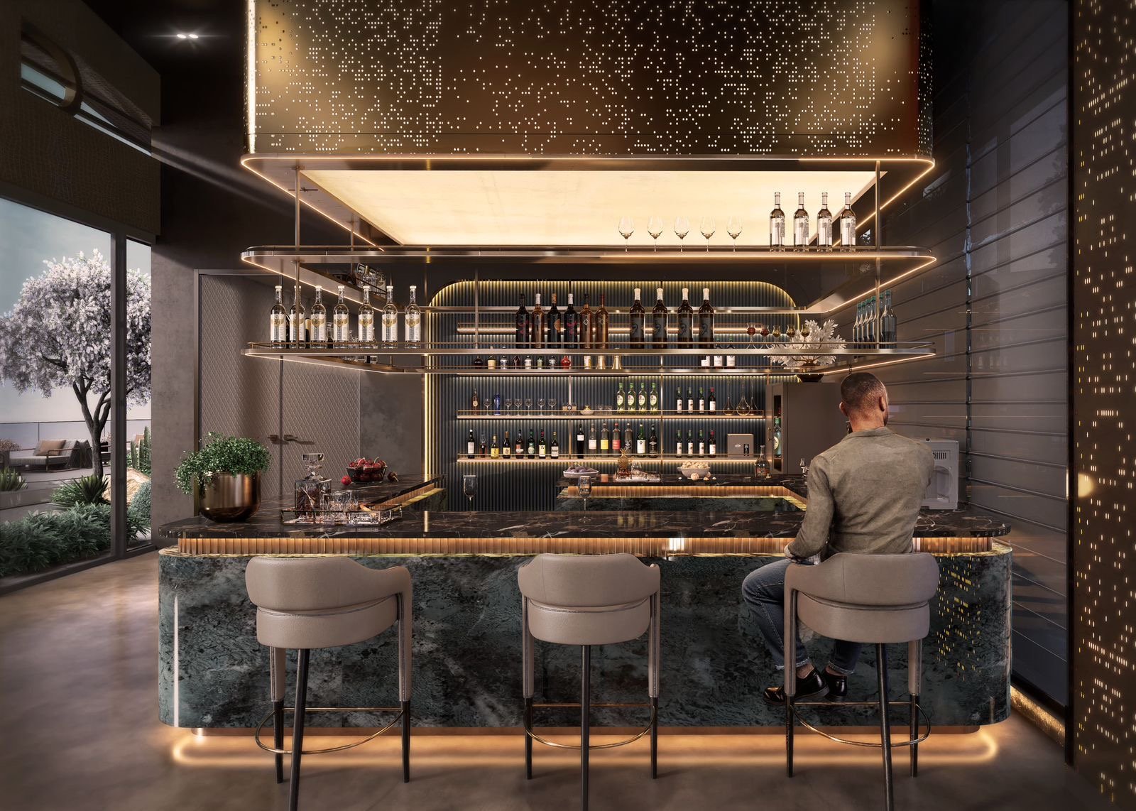 3 bedroom apartments for sale in westlands galaxy one bar area back view