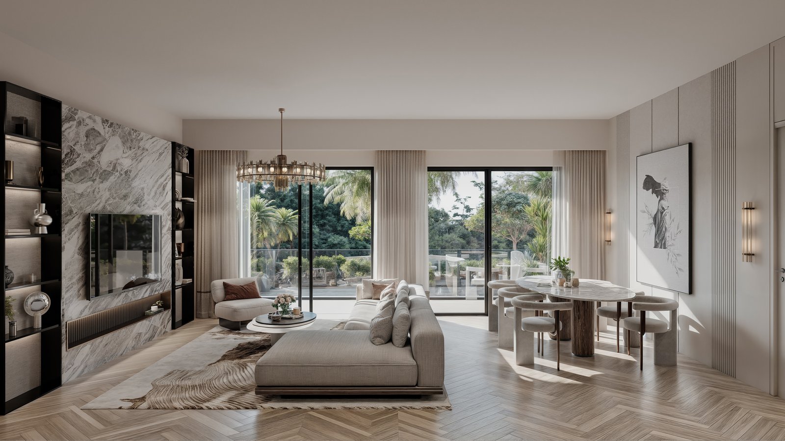 3 bedroom apartments for sale in westlands hephe palace living room and dining area main view