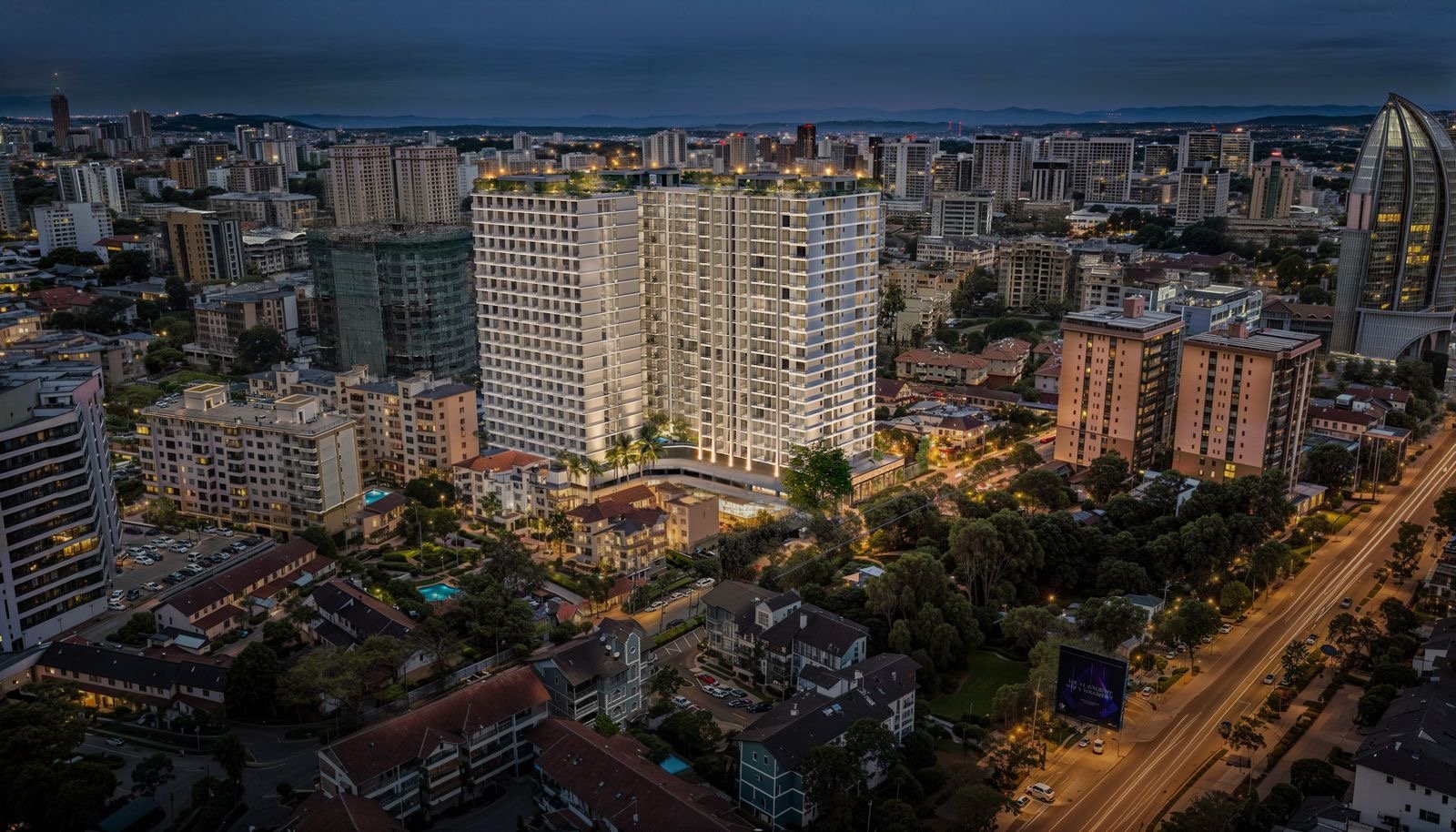 4 bedroom apartments for sale in kilimani serene manor exterior evening