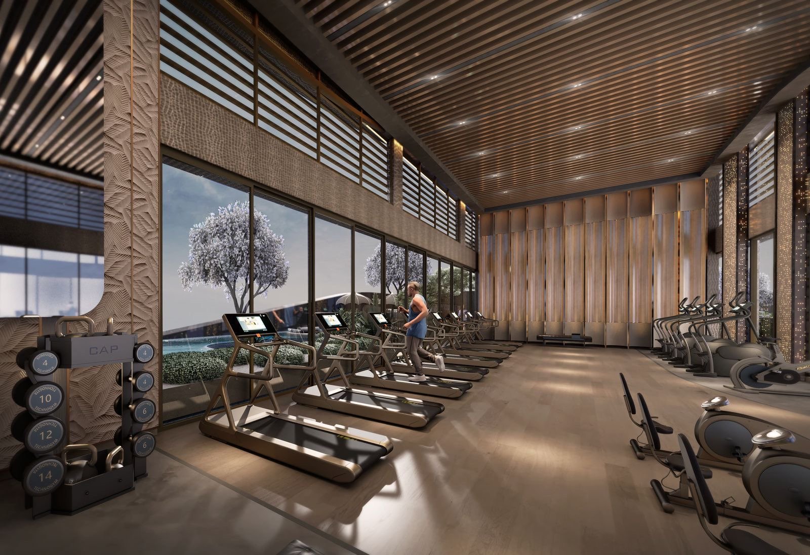 gym side view Galaxy One Apartments