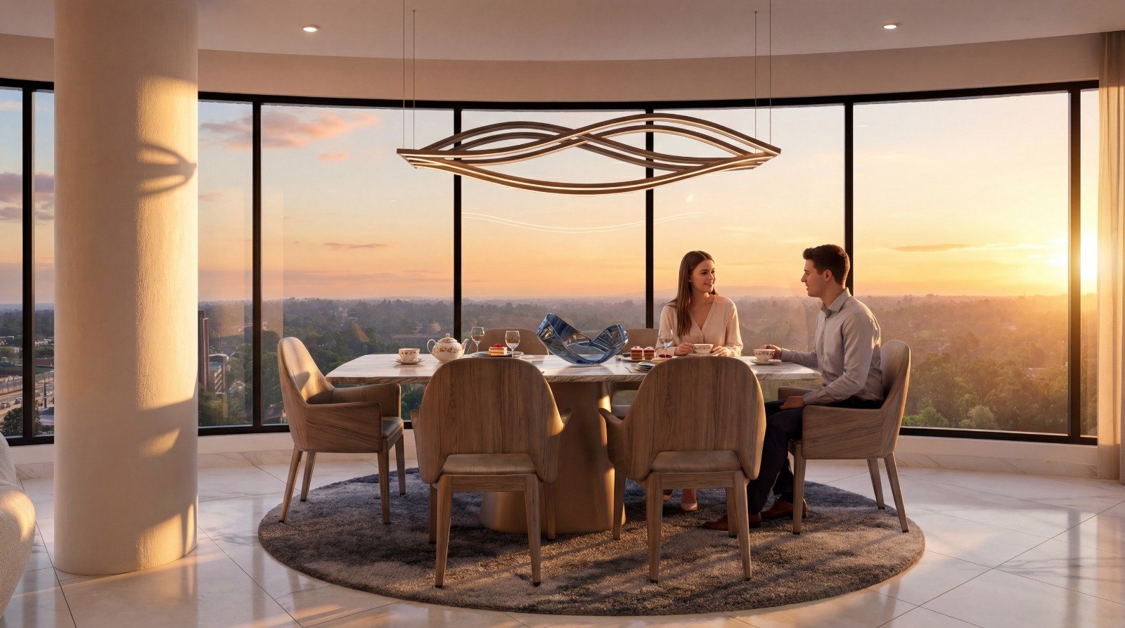 Cheval apartments in riverside dining room