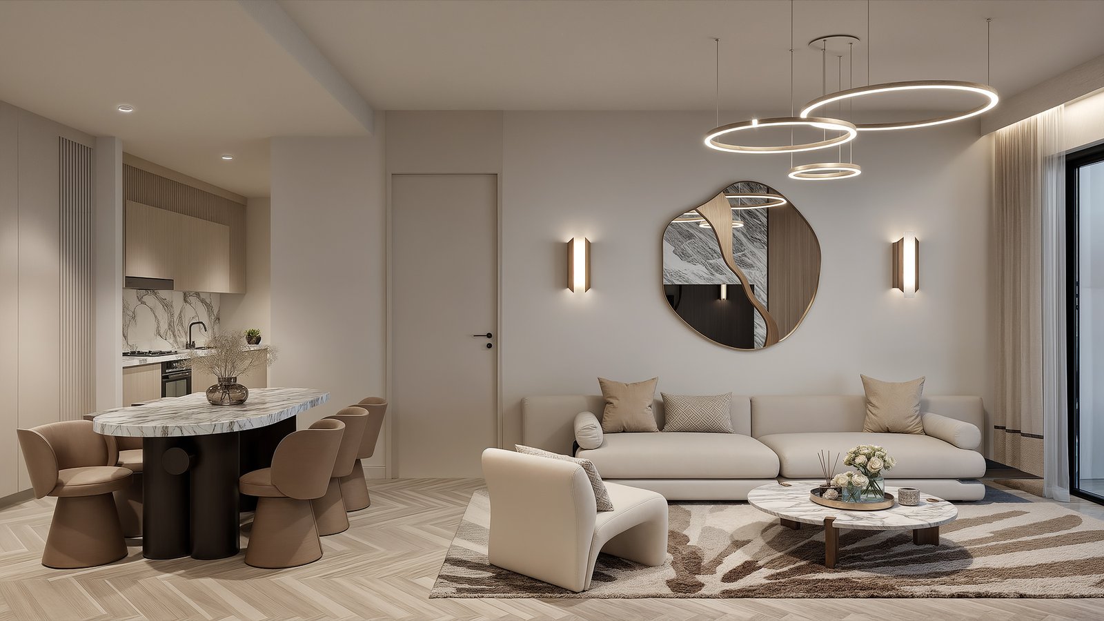 living room sideview Hephe Palace Apartments in Westlands
