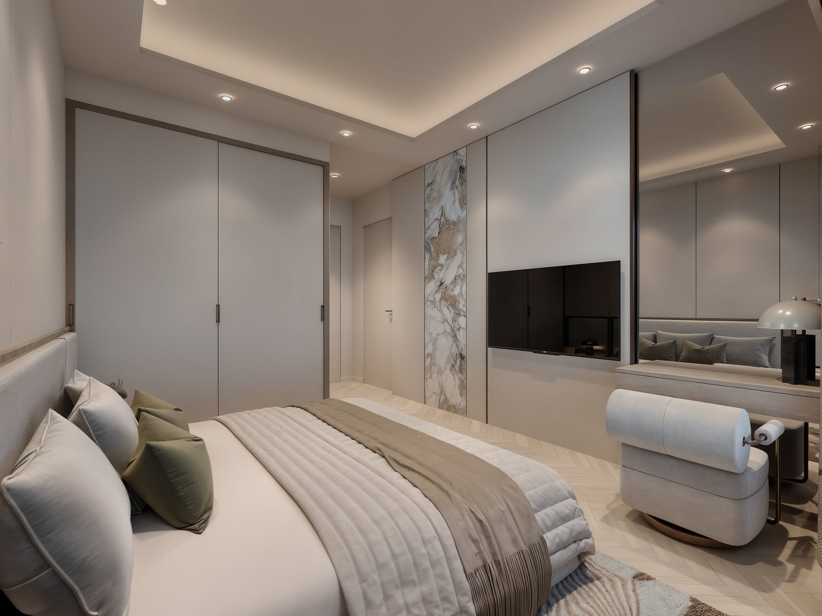 master bed Hephe Palace Apartments in Westlands