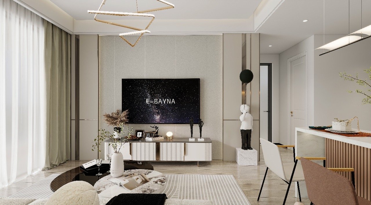 Tv view in living room 3 Bedroom Apartments in Westlands