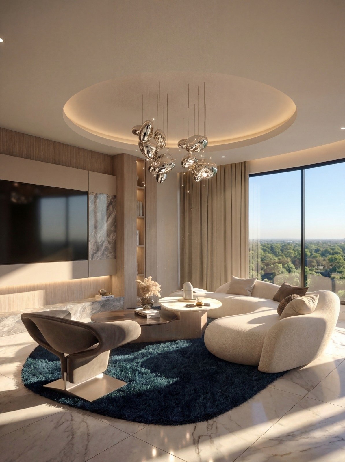 Cheval apartments in riverside living room