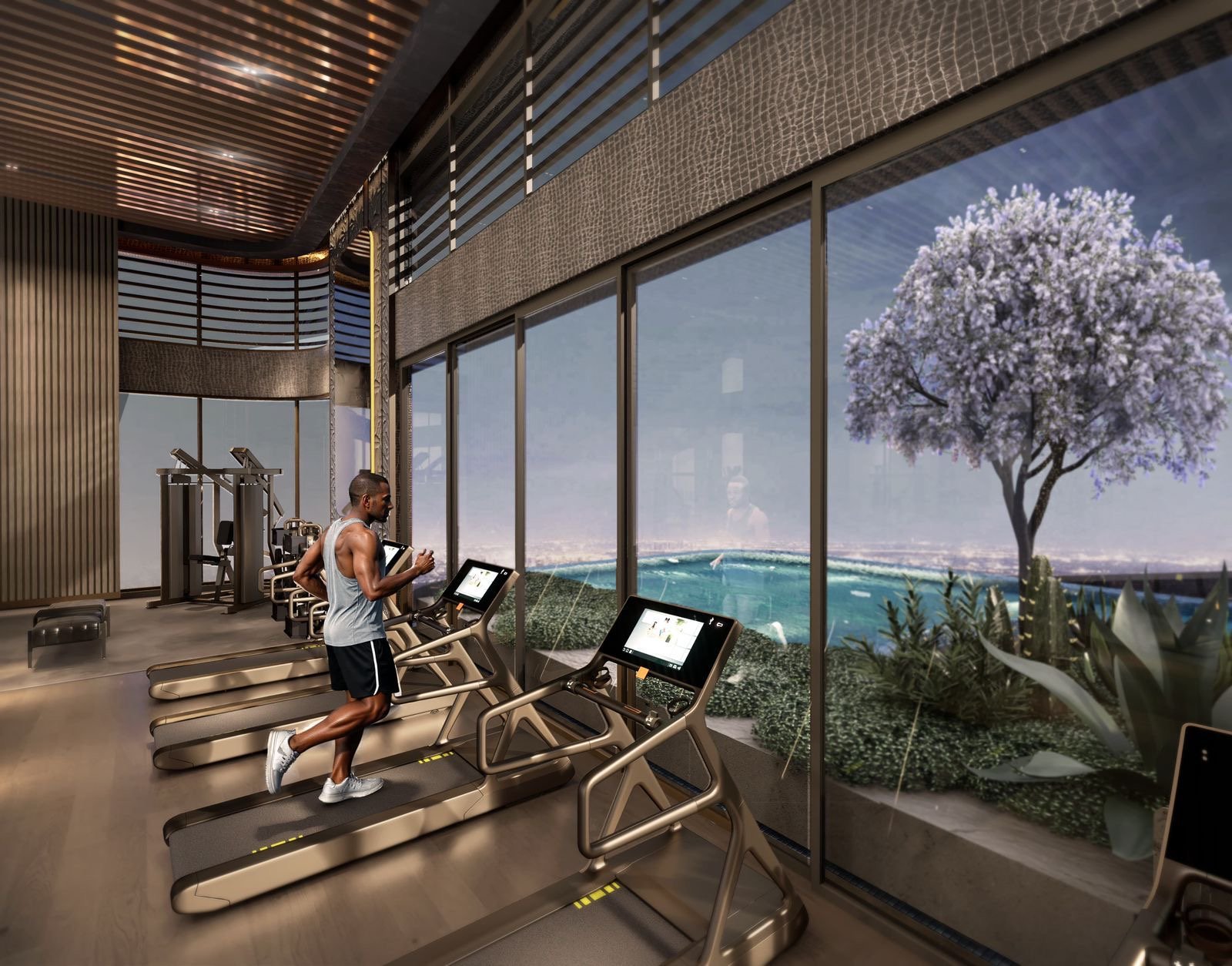 gym room two Galaxy One Apartments