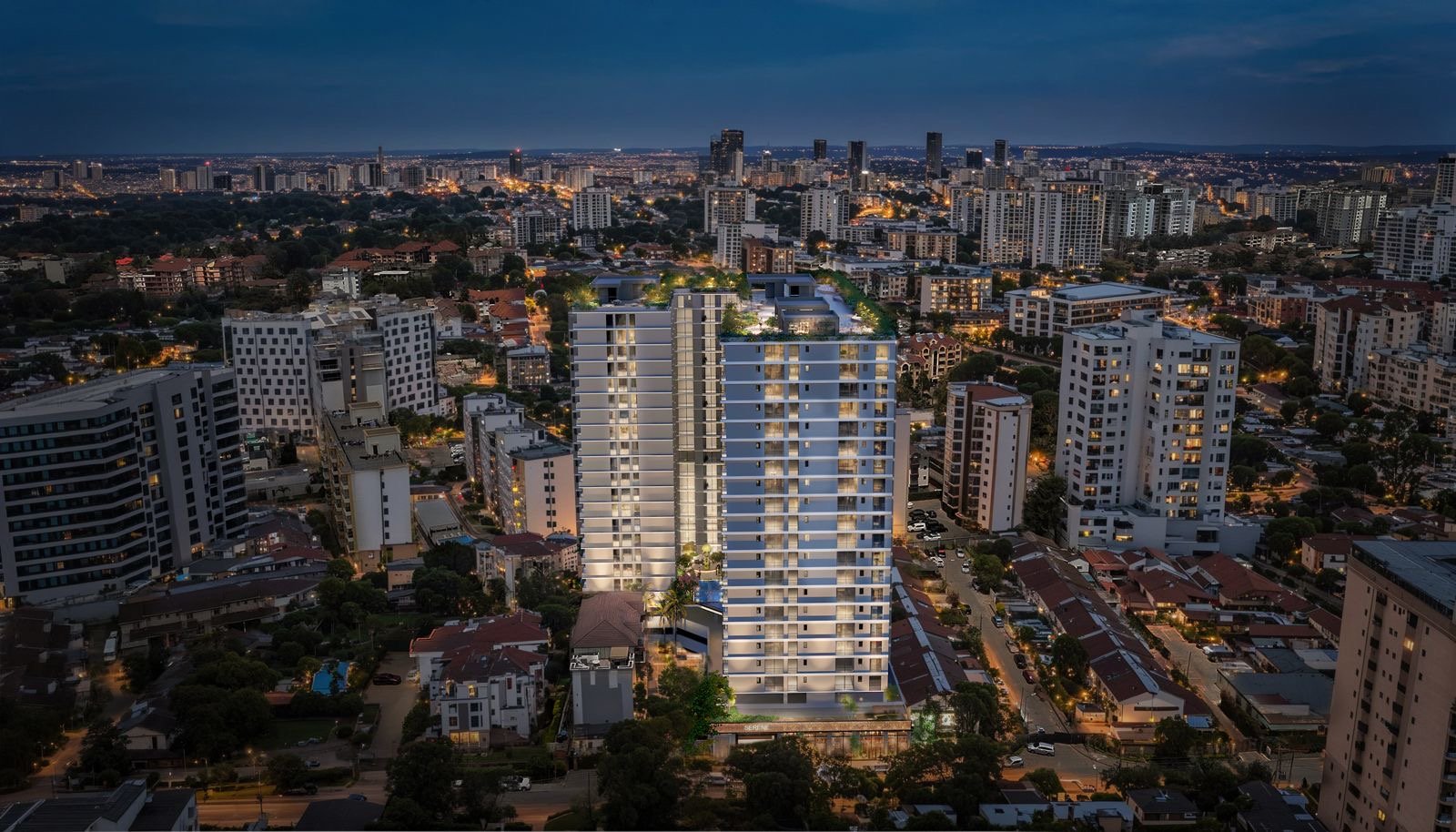 serene manor apartments in kilimani exterior night