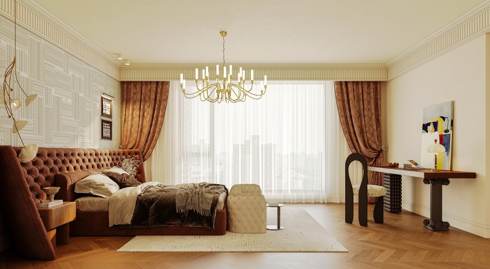 Brookside Oak Apartments in Westlands master bed side view