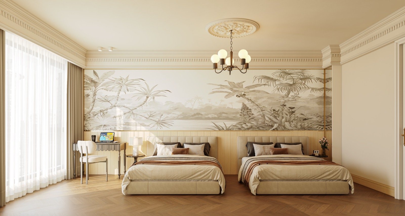 guest bedroom in Brookside Oak Apartments