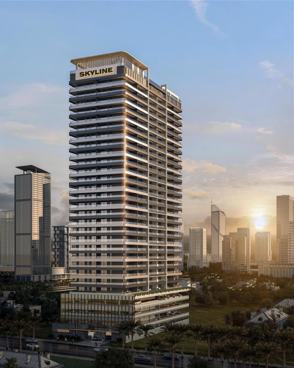 Exterior Sunset view Of 1 Bedrooms At Skyline Residence Apartments In Westlands
