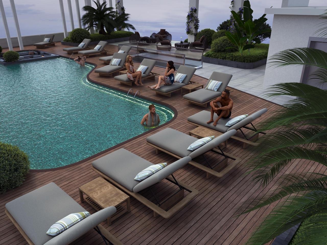 Elegant Rooftop infinity swimming Pool Area Of 2 Bedrooms At Skyline Residence Apartments In Westlands