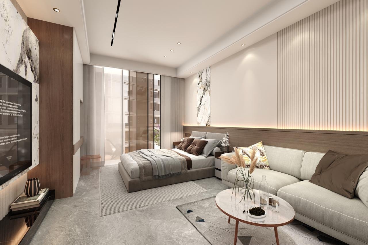 Bedroom And Living room Area Of 1 Bedrooms At Skyline Apartments In Kilimani