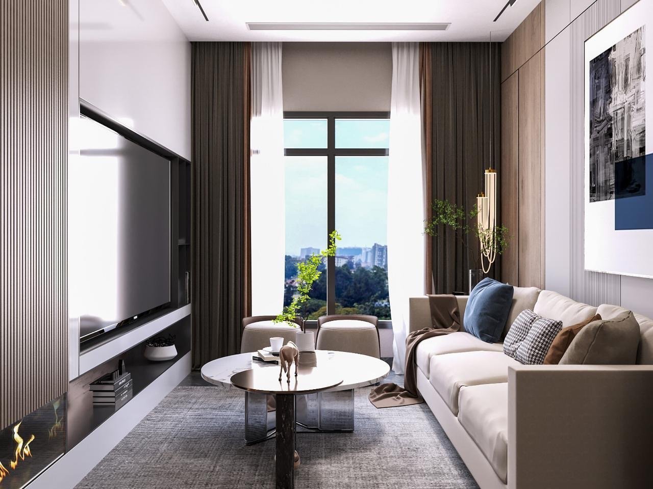 Modern Design Living Room Of 1 Bedrooms At Fountain Residences In Kilimani