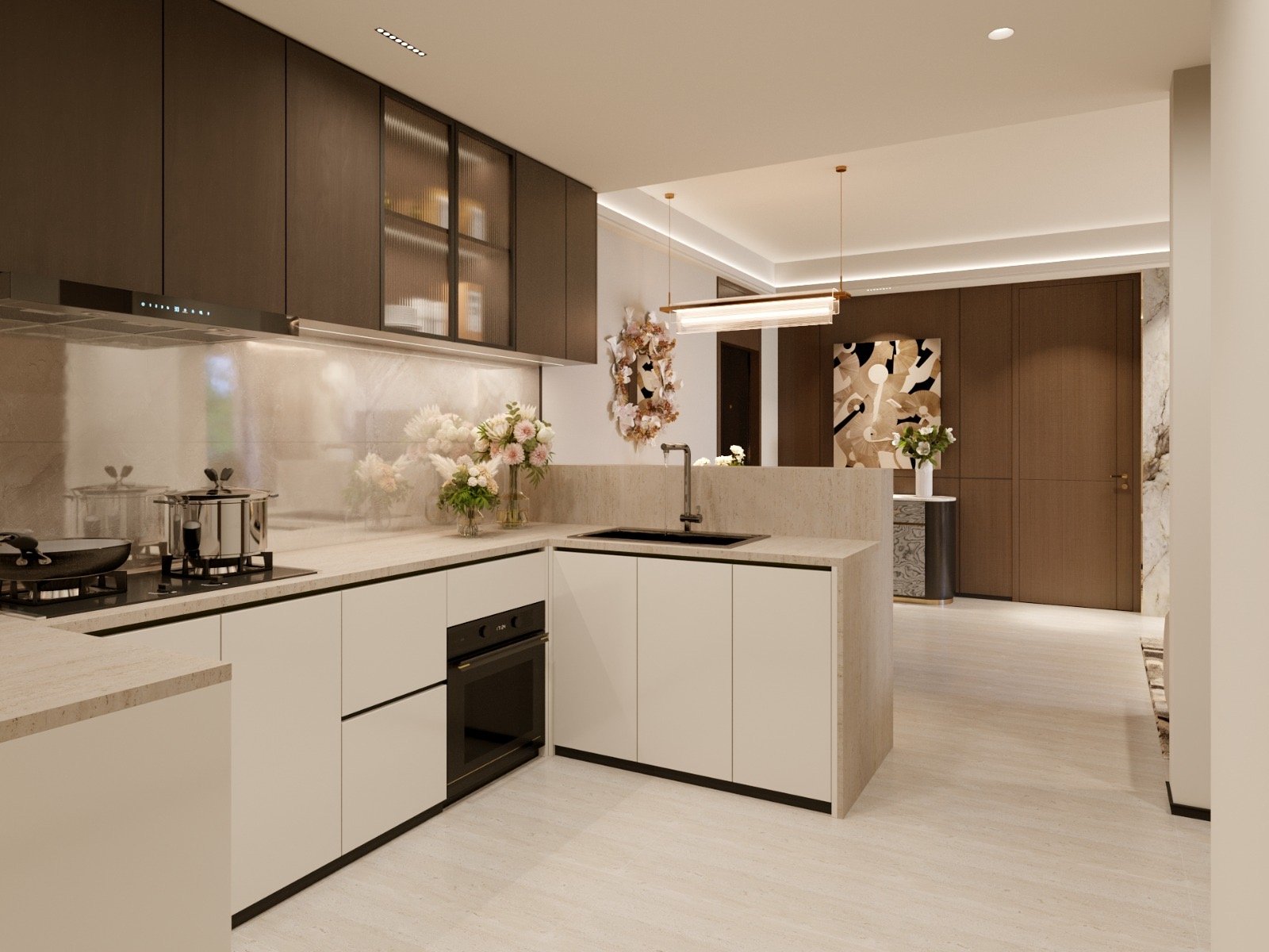 High End Kitchen Area Of 1 Bedrooms At Serene Boutique Residency In Kilimani
