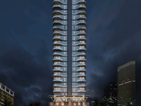 1 bedrooms At Serene Boutique Residency In Kilimani Night time exterior Front view
