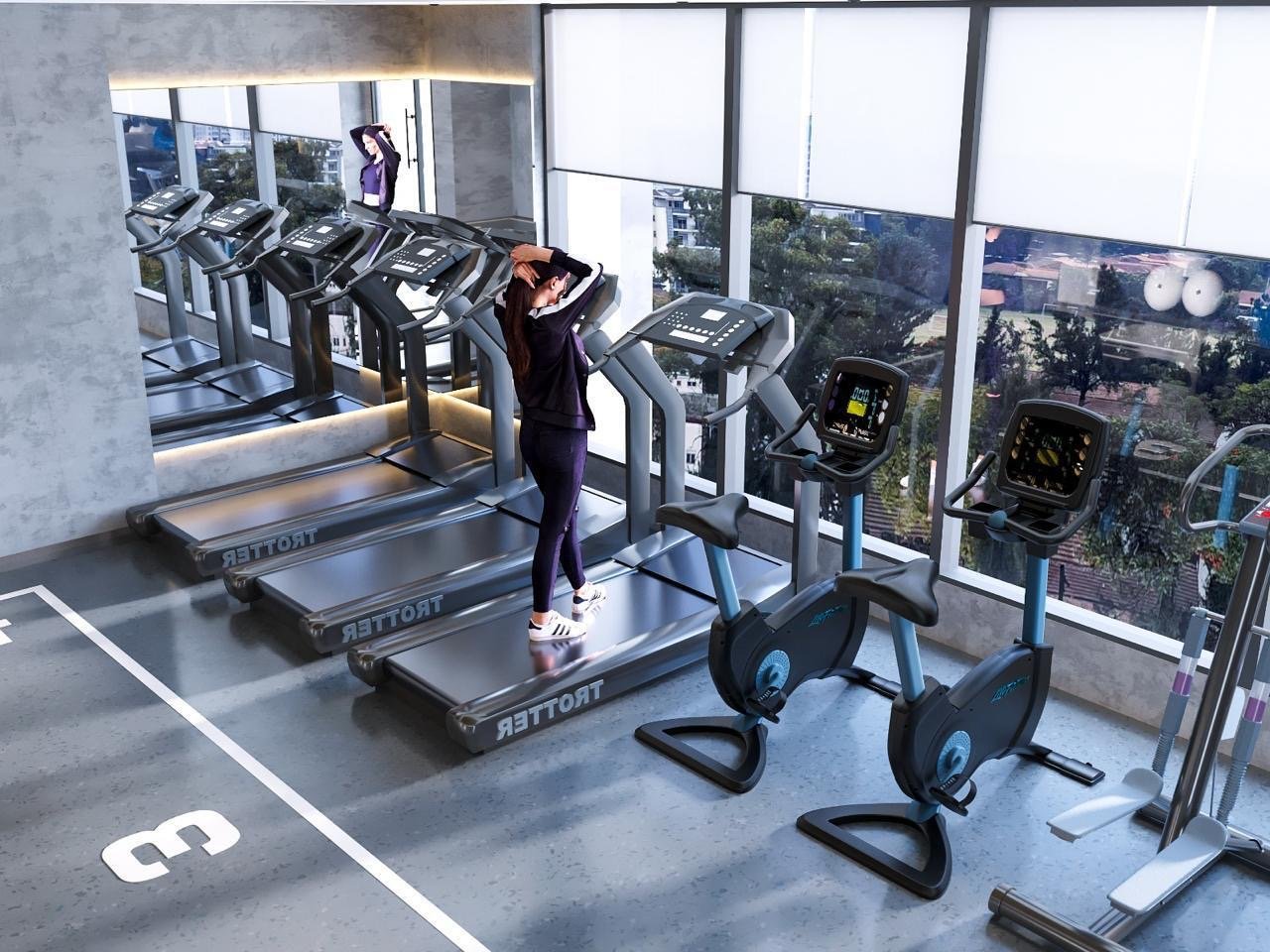 Ultra Modern Gym Of 1 Bedrooms At Fountain Residences In Kilimani
