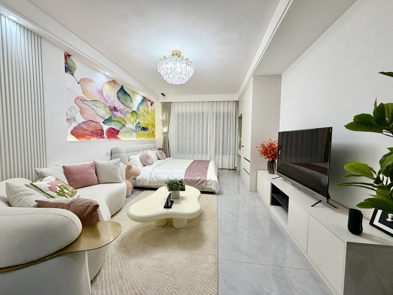 Spacious Studio Living Room Area At Modern City Apartments In Kilimani
