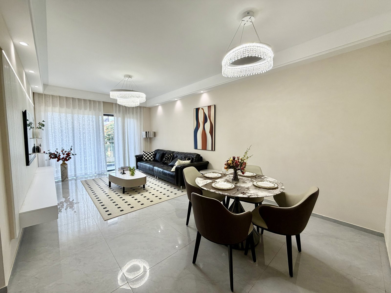 Dining And Living Room View Of 1 Bedrooms At Modern City Apartments In Kilimani