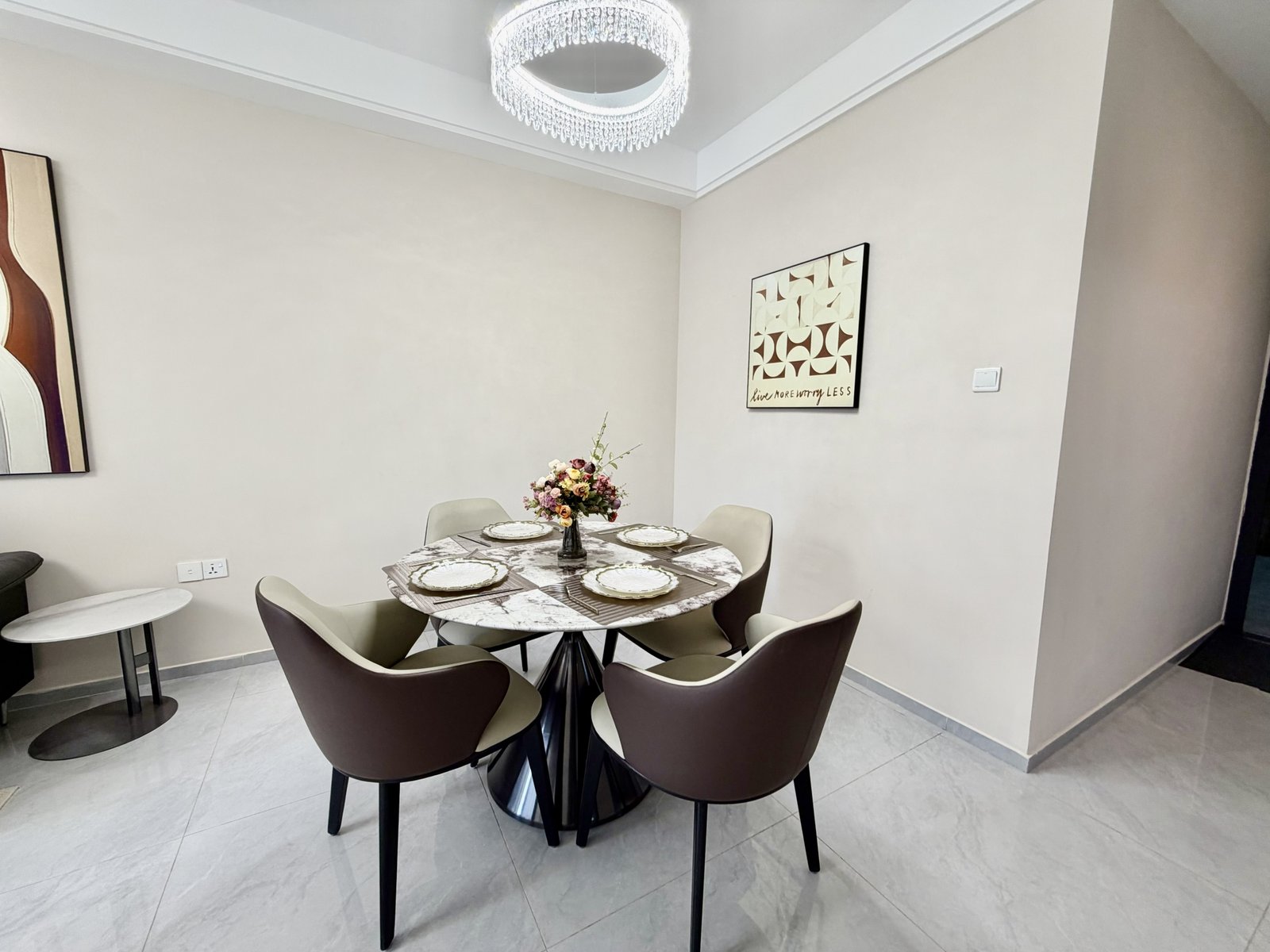 Elegant Dining Area Of 1 Bedrooms At Modern City Apartments In Kilimani