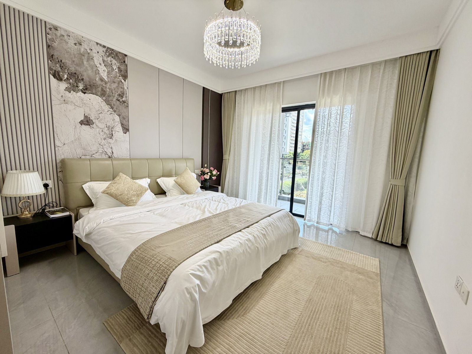 Stylish Bedroom Area Of 1 Bedrooms At Modern City Apartments In Kilimani