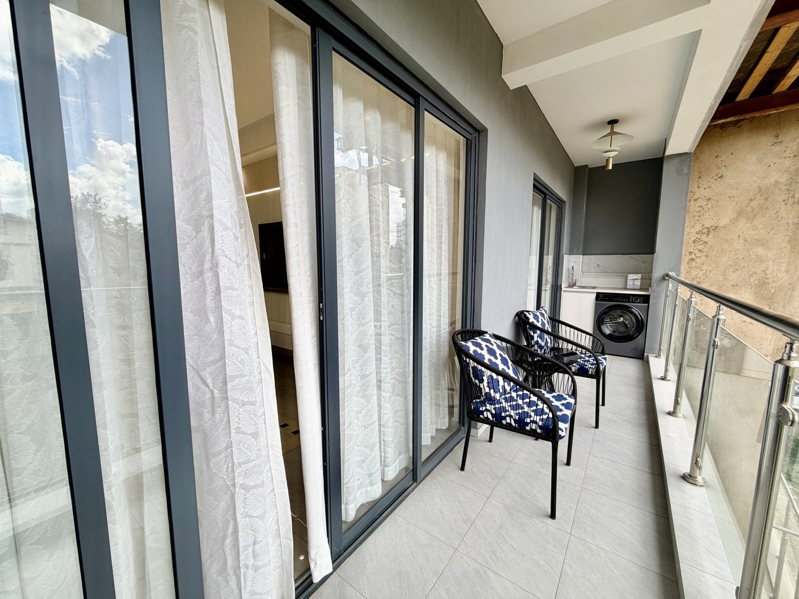 Spacious Balcony And Laundry Area Of 1 Bedrooms At Modern City Apartments In Kilimani