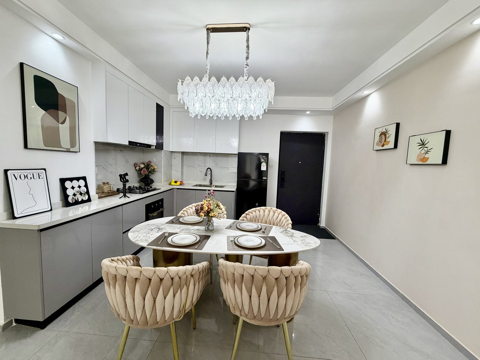 Elegant Kitchen And Dining Area Of 3 Bedrooms At Modern City Apartments In Kilimani