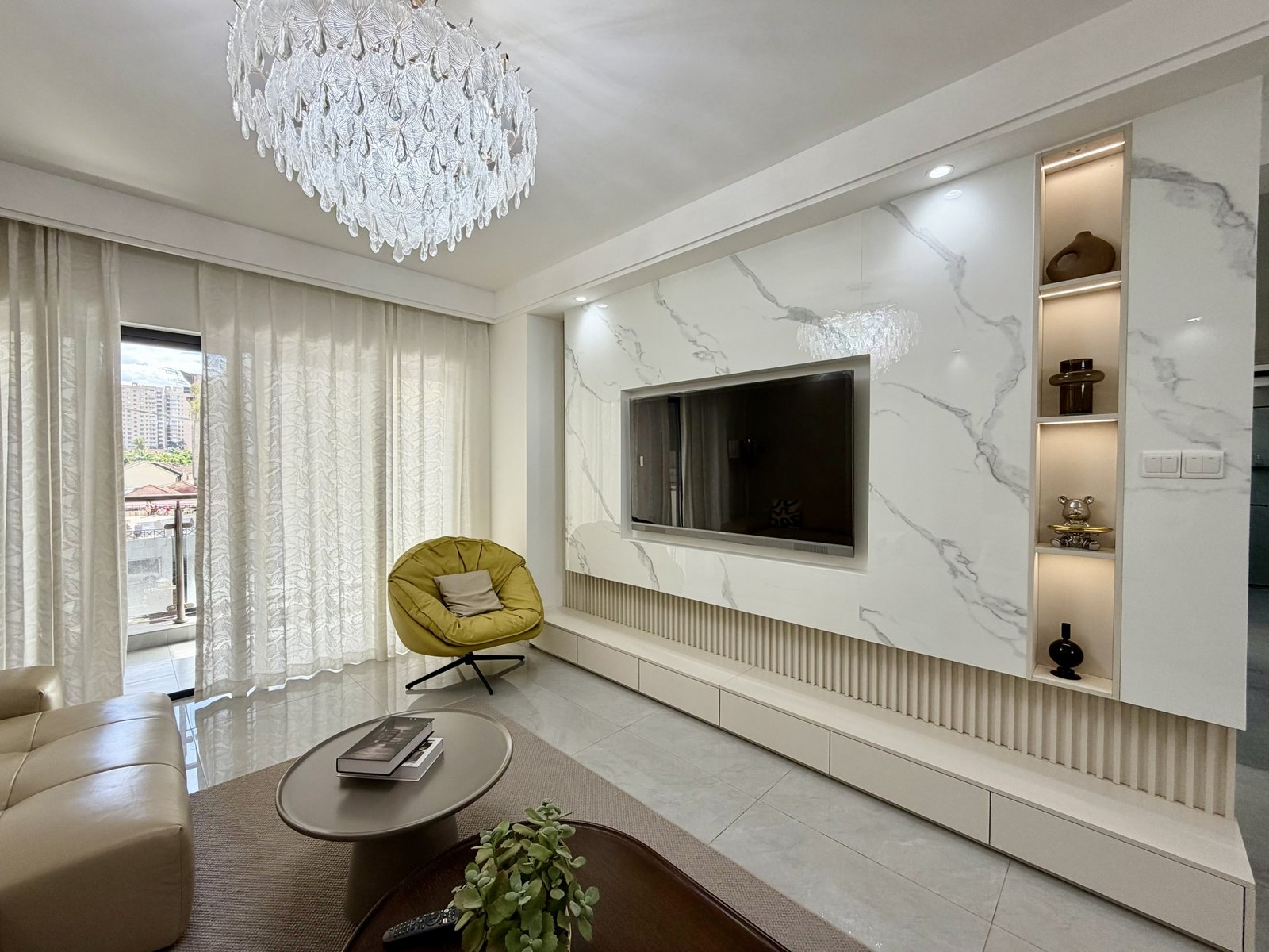 Living room Of 3 Bedroooms At Modern City Apartments In Kilimani Left Side view