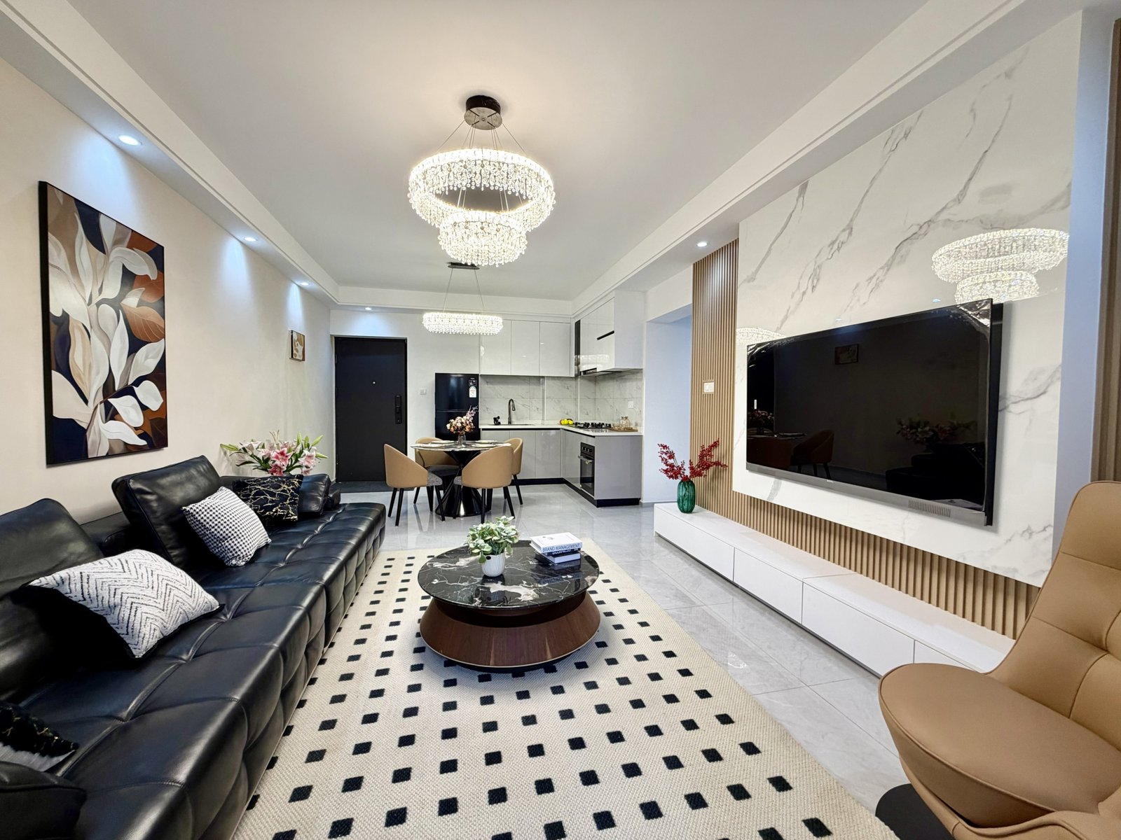 Living Room Area Of 2 Bedrooms At Modern City Apartments In Kilimani