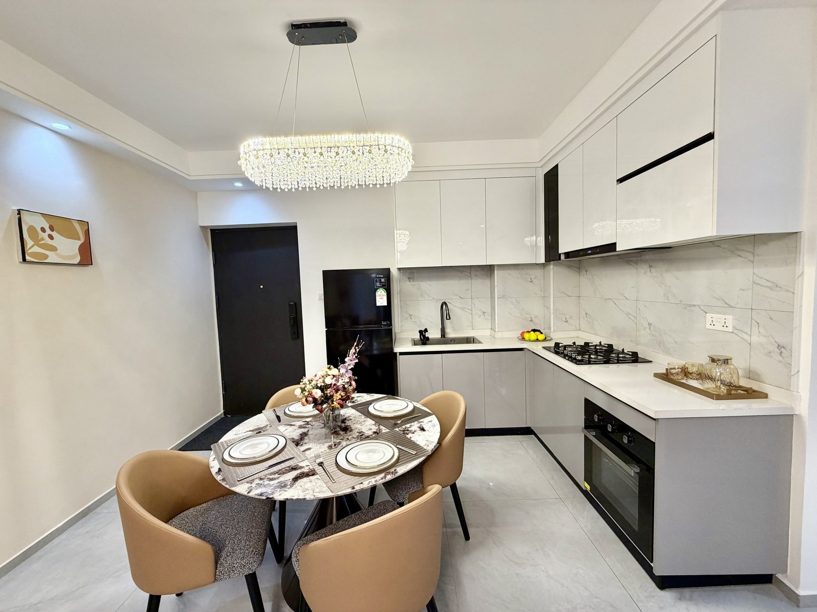 Stylish Kitchen And Dining Area Of 2 Bedrooms At Modern City Apartments In Kilimani