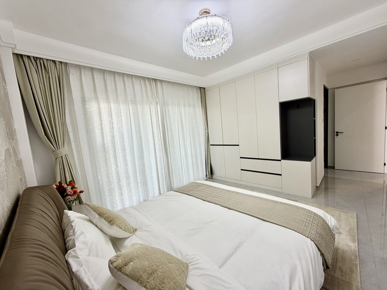 Bedroom Area Of 2 Bedrooms At Modern City Apartments In Kilimani Right Side View