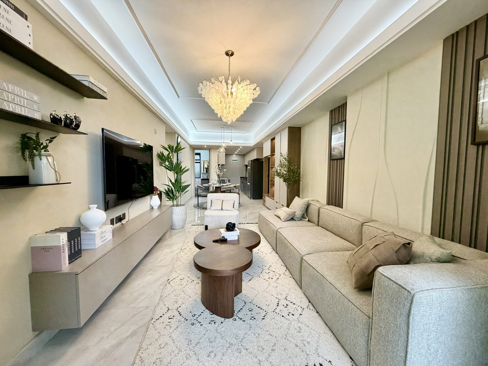 Luxury Living Room Of 3 bedrooms At Oak west Residency Apartments in Westlands