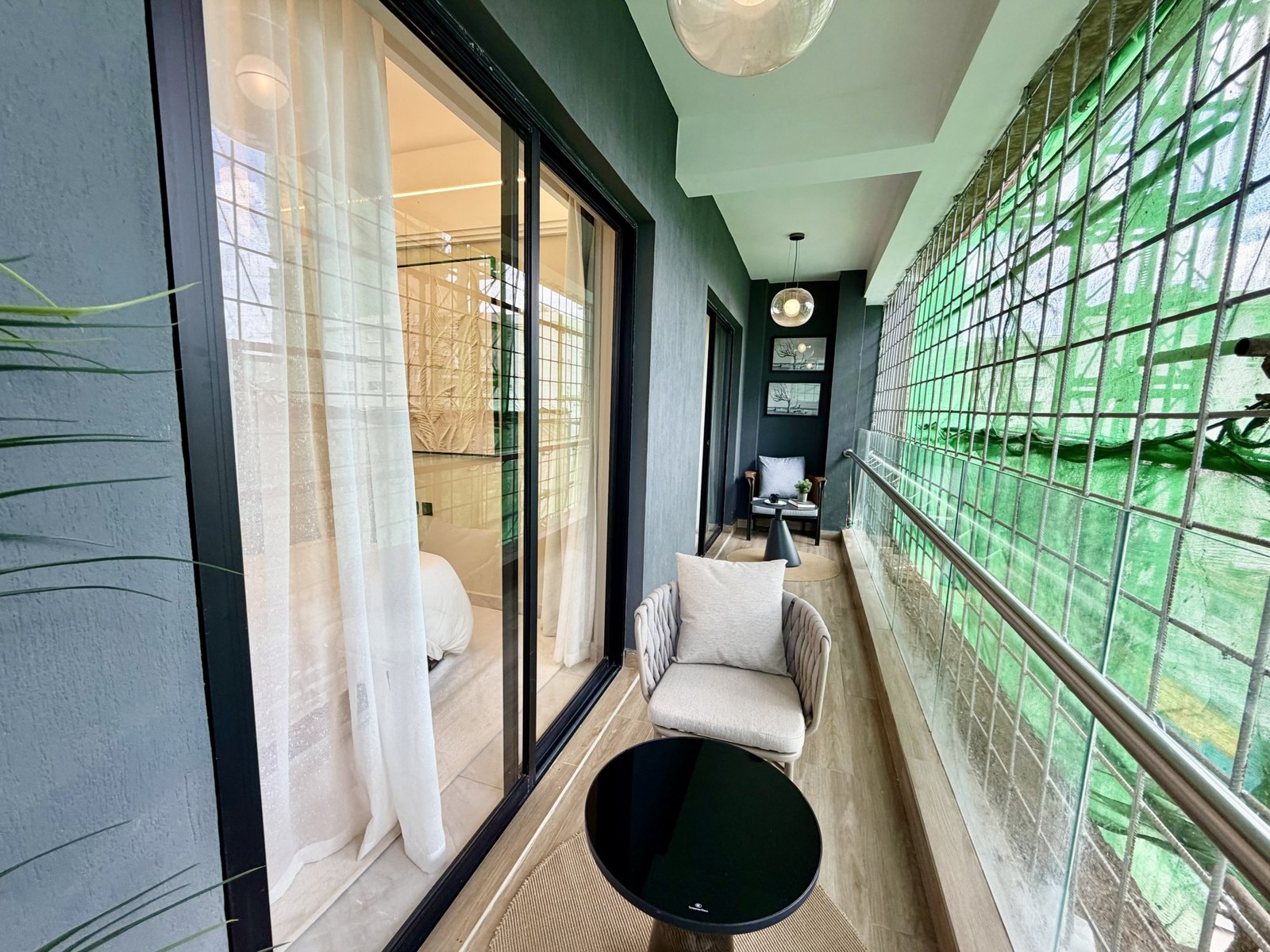 Elegant Balcony Area Of 3 bedrooms At Oak west Residency Apartments in Westlands