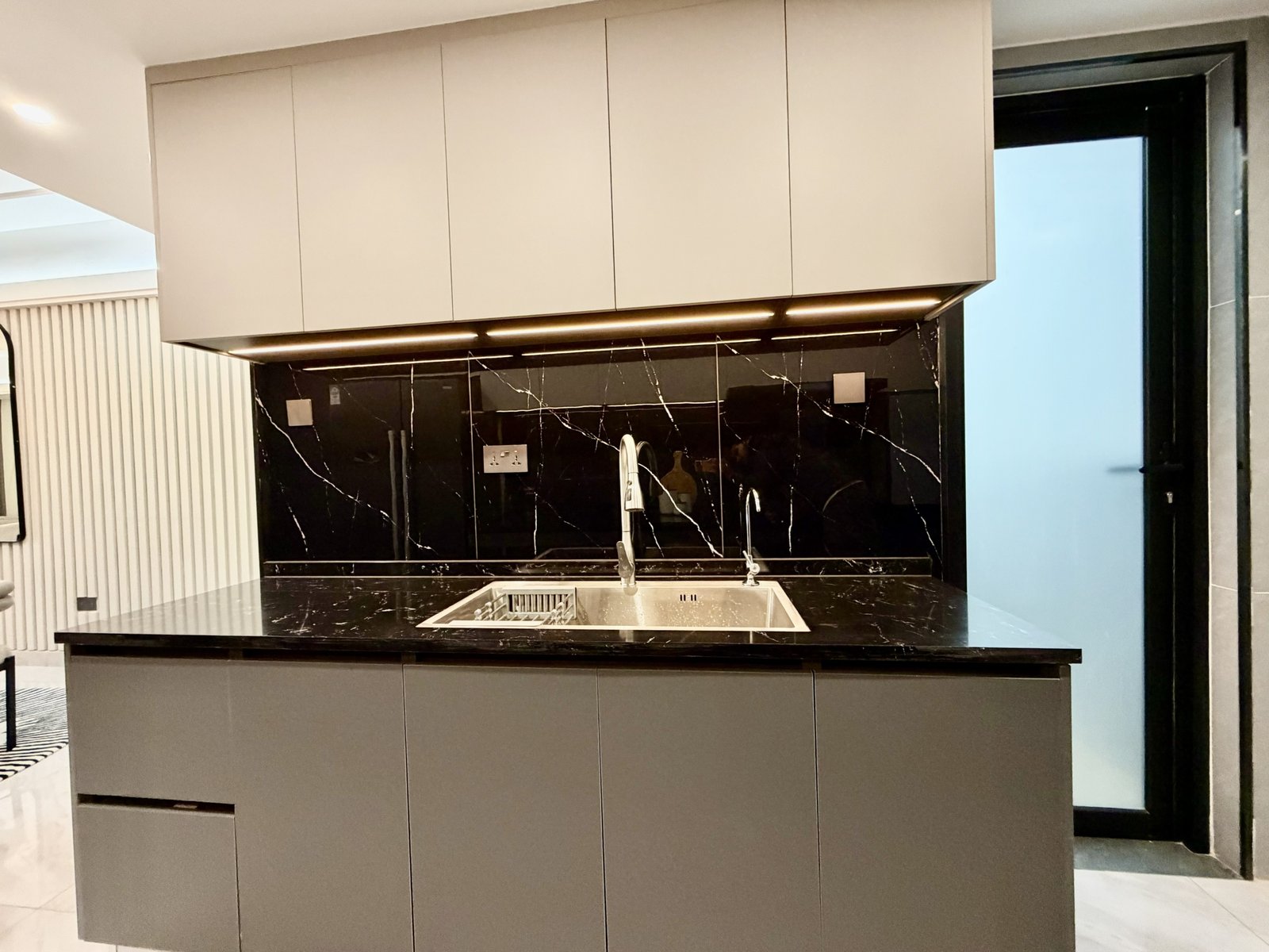 Well designed kitchen Area Of 3 bedroom At Oak west Residency Apartments in Westlands