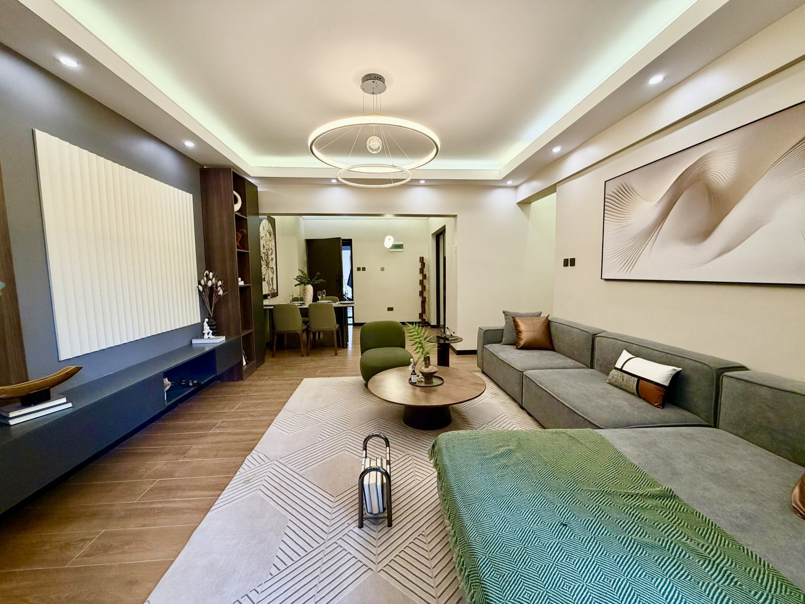 Living Room Area Side view At Capricorn Residences In Kilimani