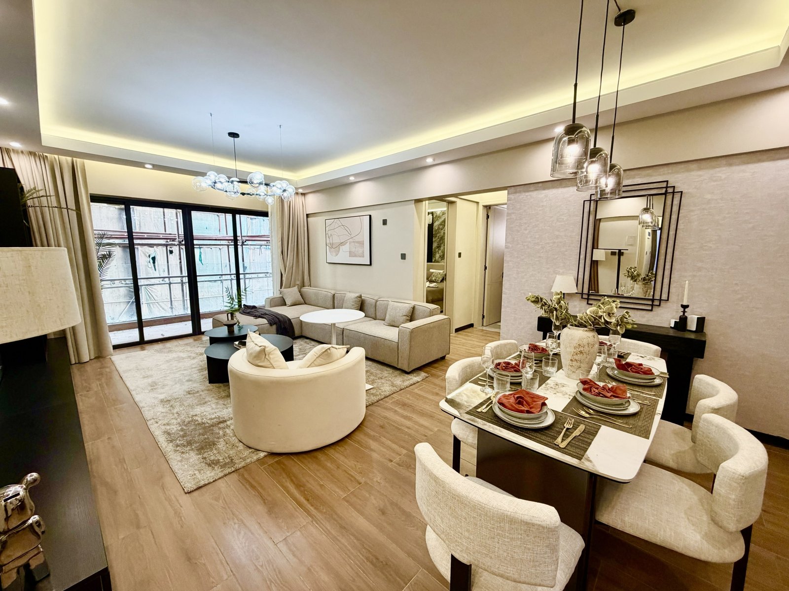 Spacious Living Room Area Of 2 bedrooms At Capricorn Residences In Kilimani
