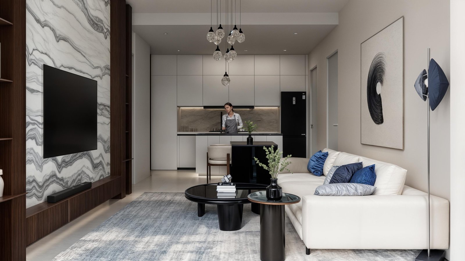 Living Room Side Veiw of 4 bedrooms at pandora apartments in westlands