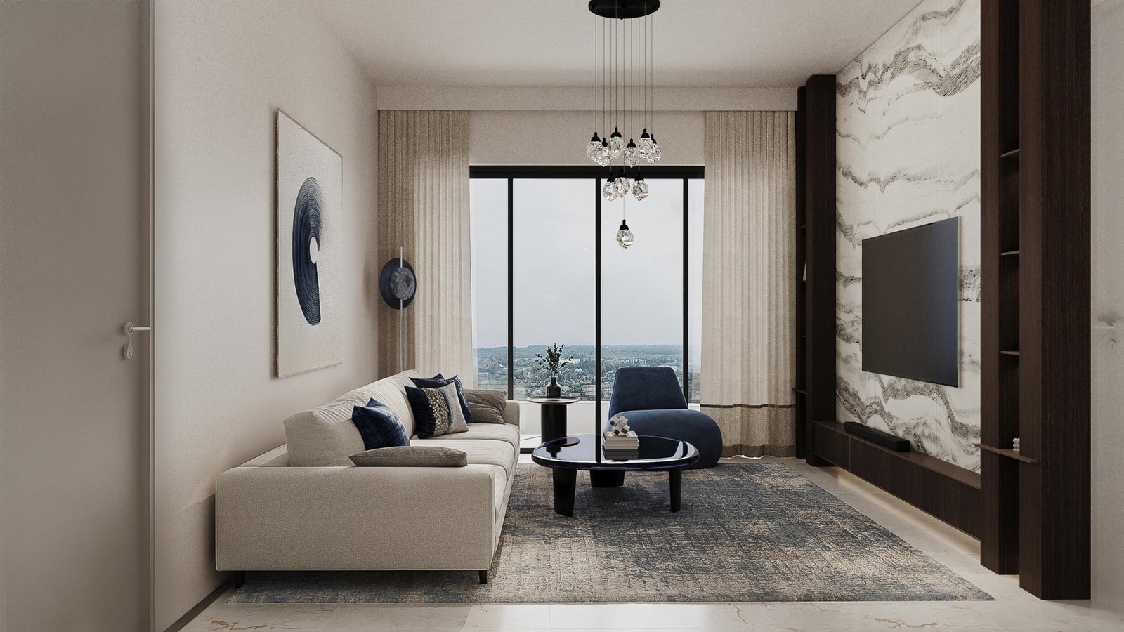 Living Room Front Veiw of 4 bedrooms at pandora apartments in westlands