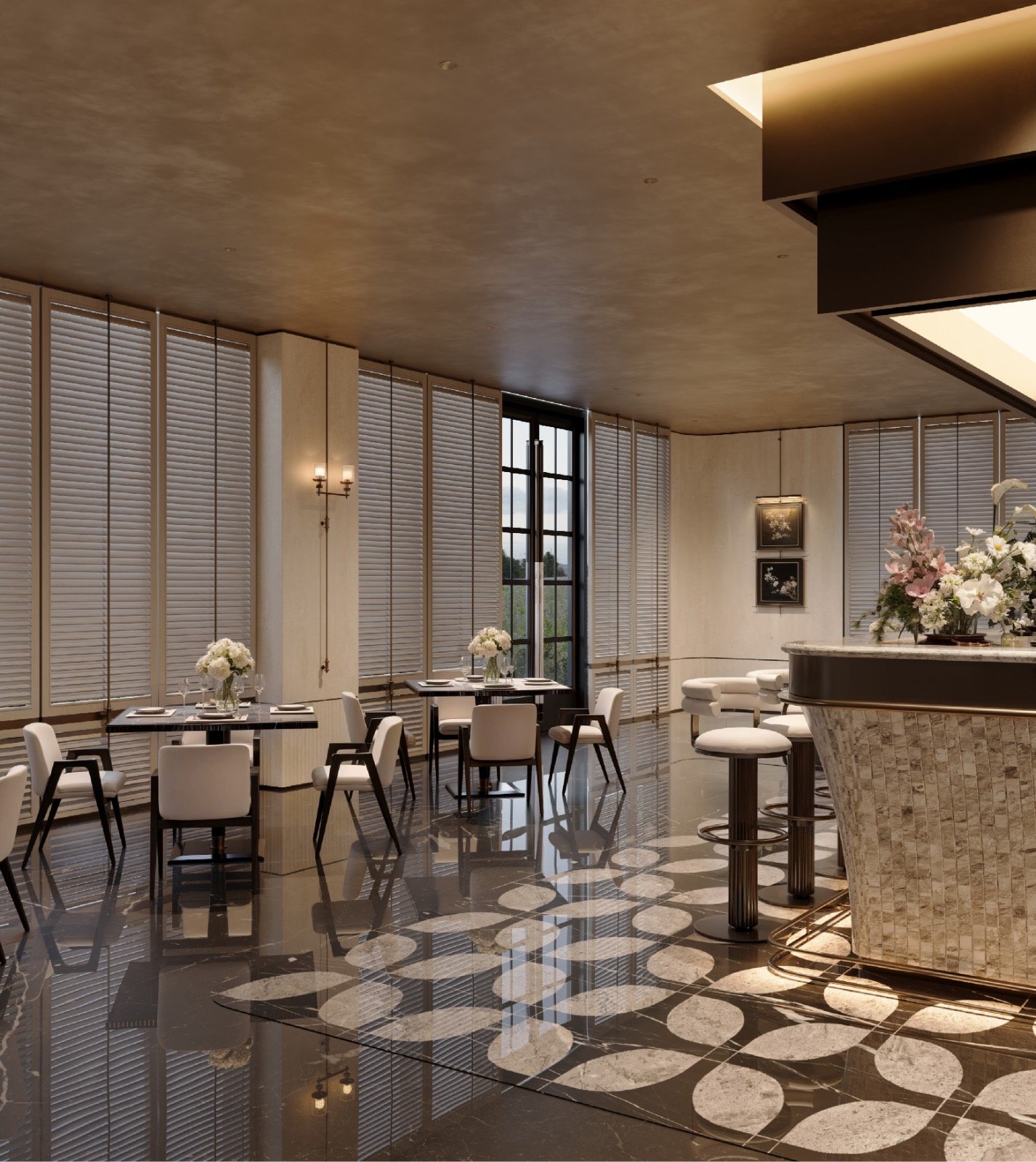 Stylish Cafe Area Of 3 Bedrooms At Belgravia Place Apartments In Kileleshwa