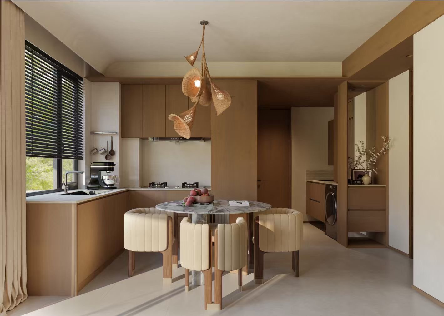 Dining And Kitchen Area Elegant Living Room Of 1 Bedrooms At Belgravia Place Apartments In Kileleshwa