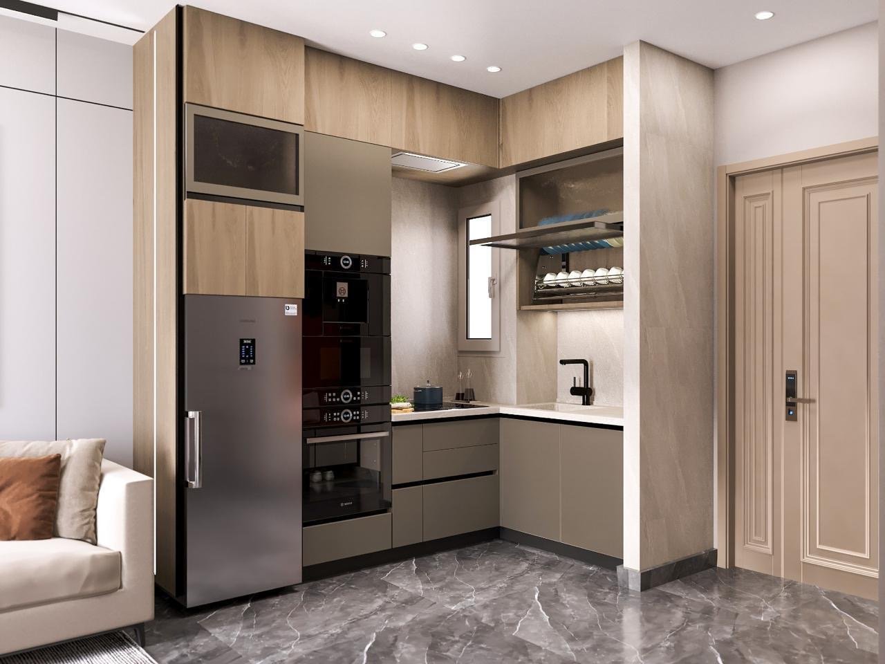 Well Designed Kitchen Area Of 1 Bedrooms At Fountain Residences In Kilimani
