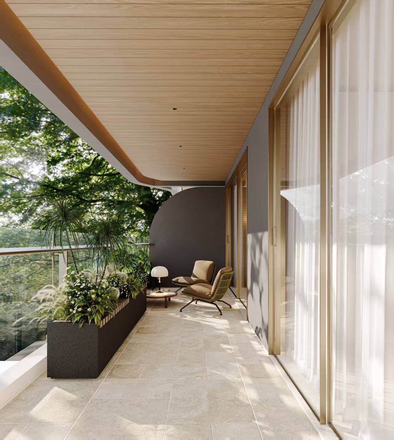 Spacious Balcony Area Elegant Living Room Of 1 Bedrooms At Belgravia Place Apartments In Kileleshwa
