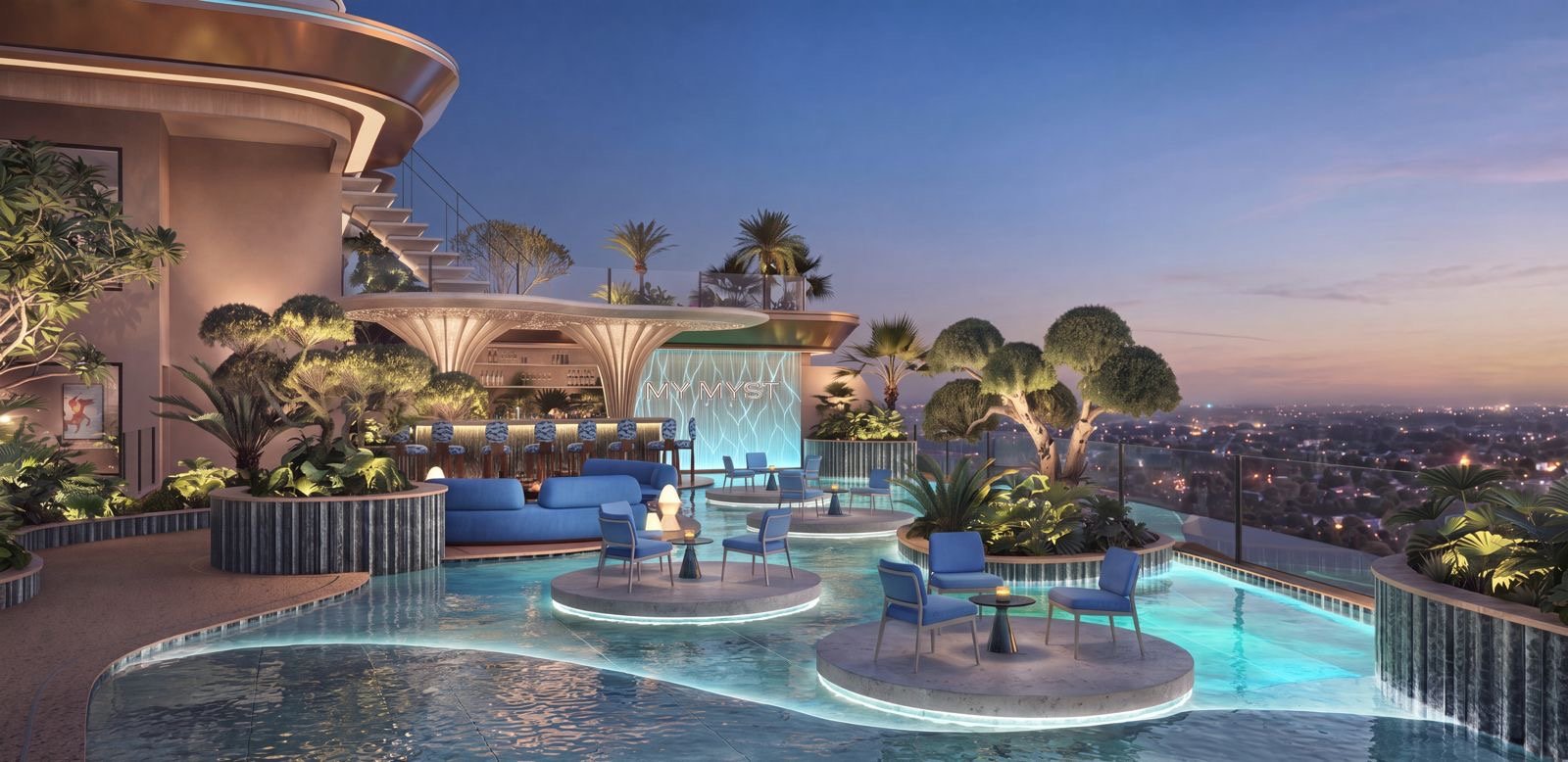 Serene Rofftop sky garden of 3 Bedrooms At Ivy Myst Residence In Kileleshwa