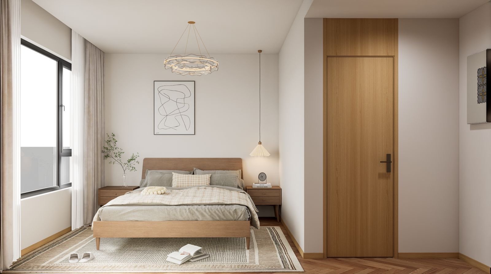 Spacious bedroom area of 1 bedrooms at Mogotio Oasis Apartment In Westlands