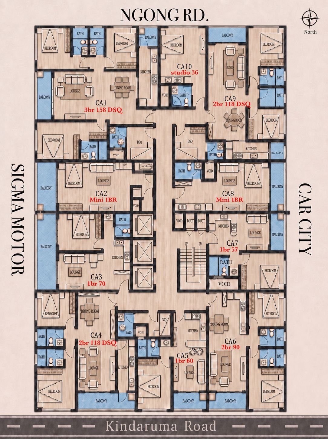 Lay Out Of Cambridge Garden Apartments In Kilimani