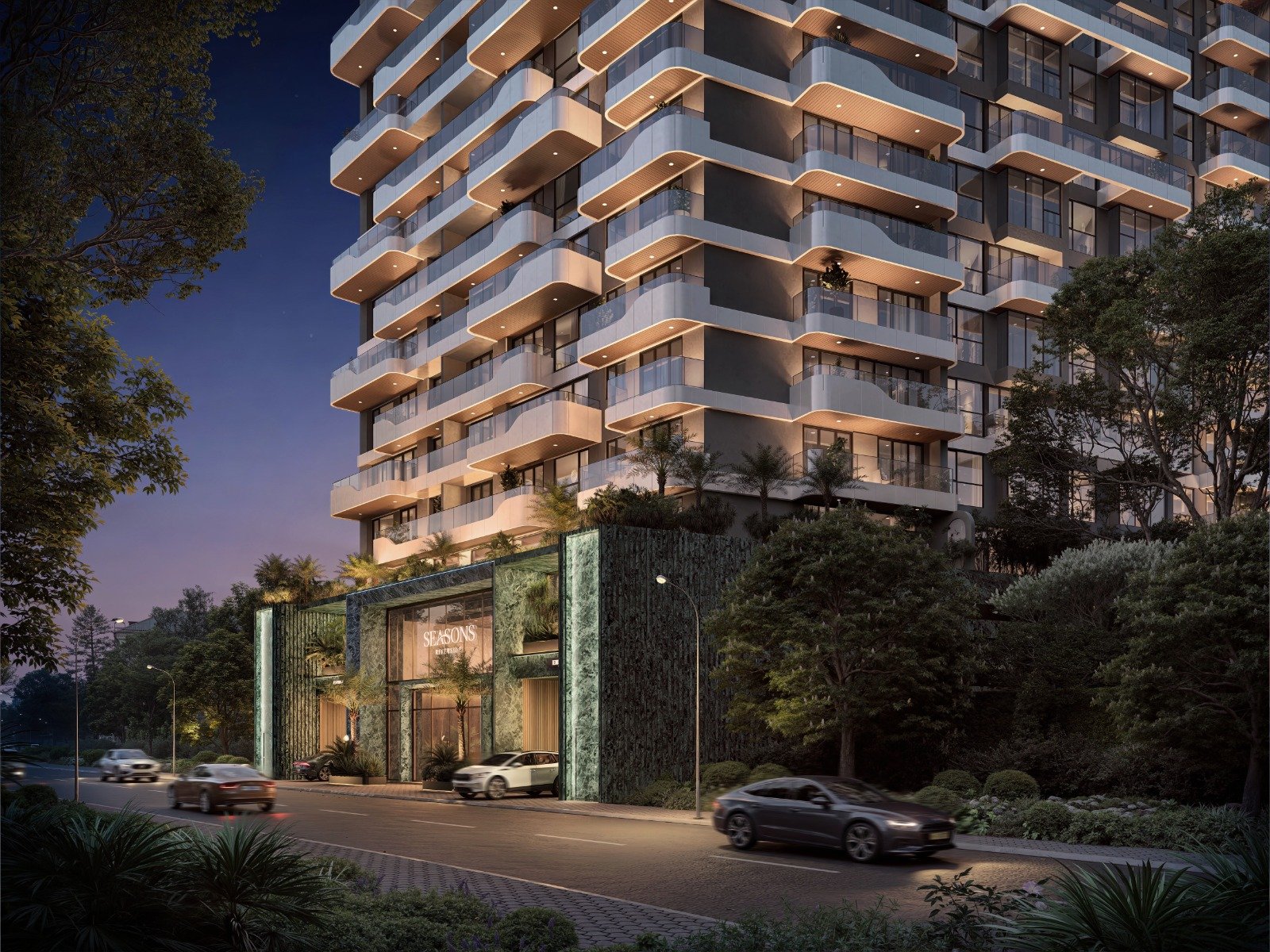Modern Design Main Entrance of 1 Bedrooms At Seasons Apartments And Duplexes In Riverside