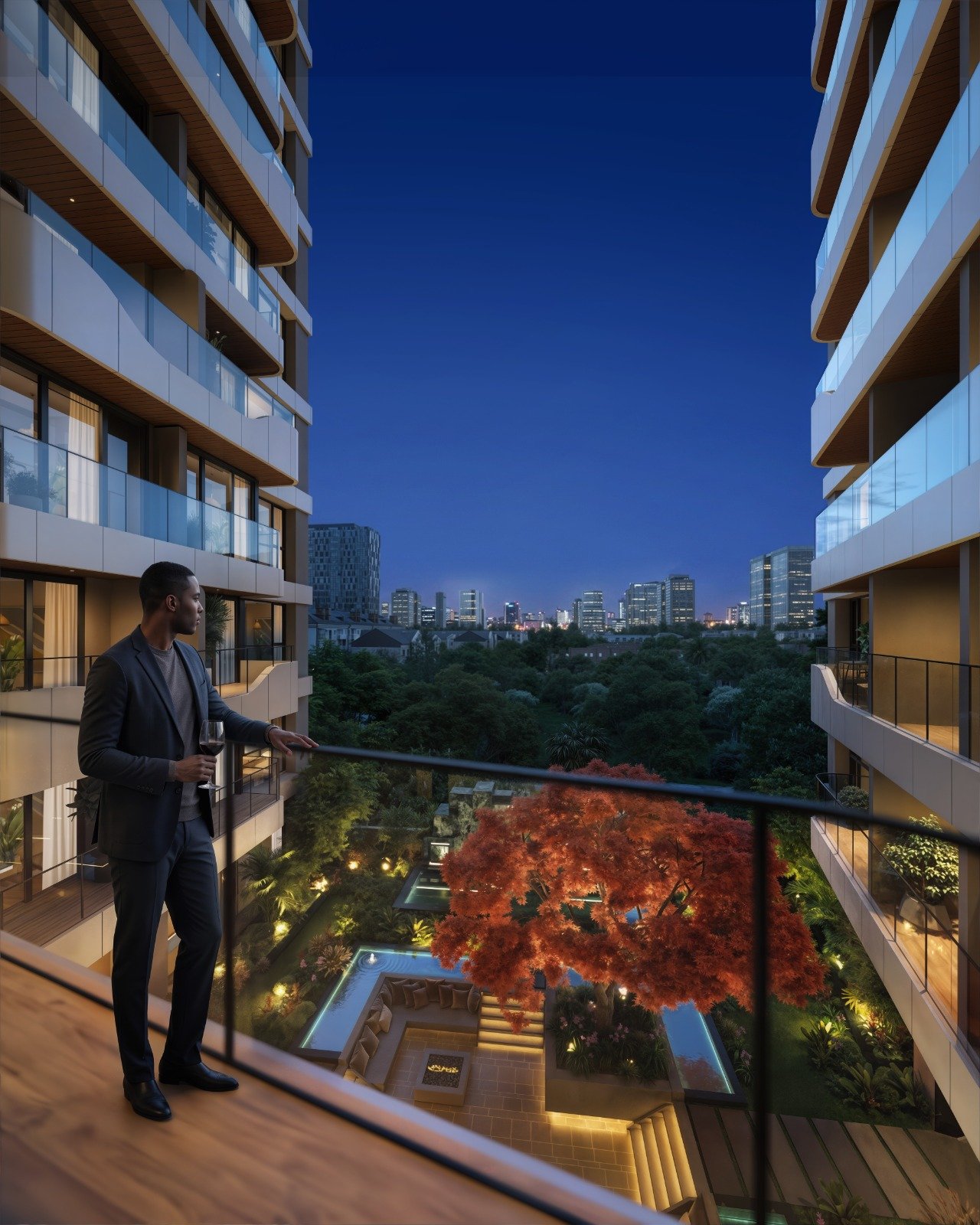 Landscaped garden top view of 1 Bedrooms At Seasons Apartments And Duplexes In Riverside