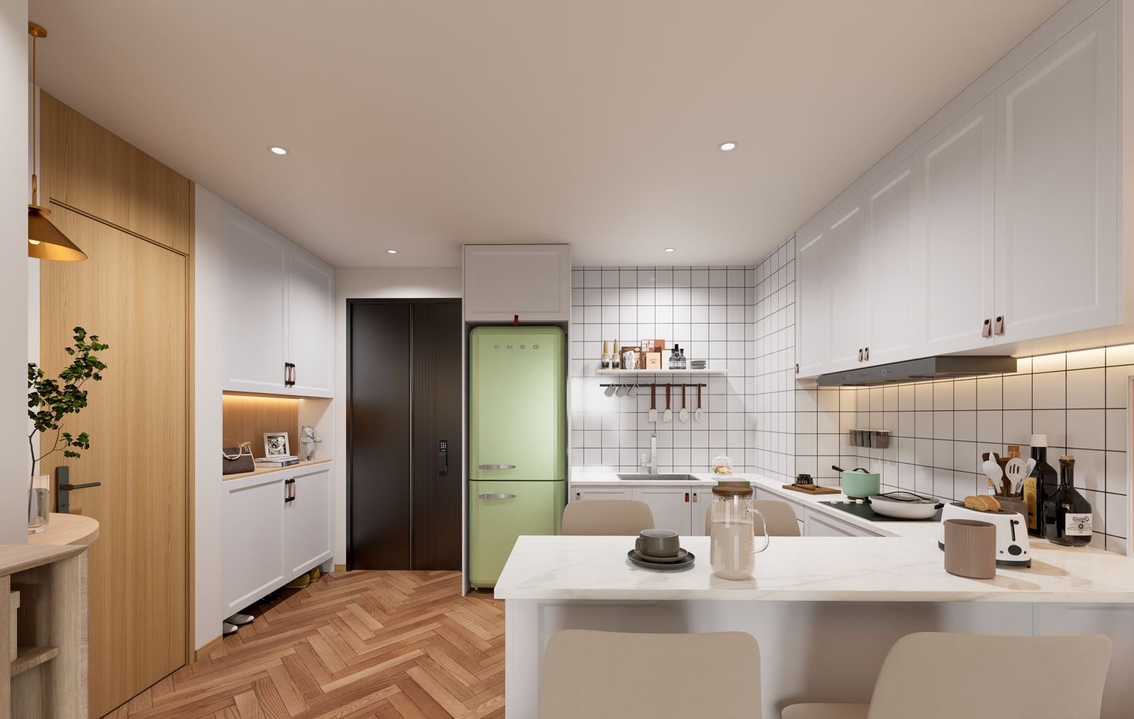 Well designed kitchen area of 3 Bedrooms At Mogotio Oasis Apartments In Westlands