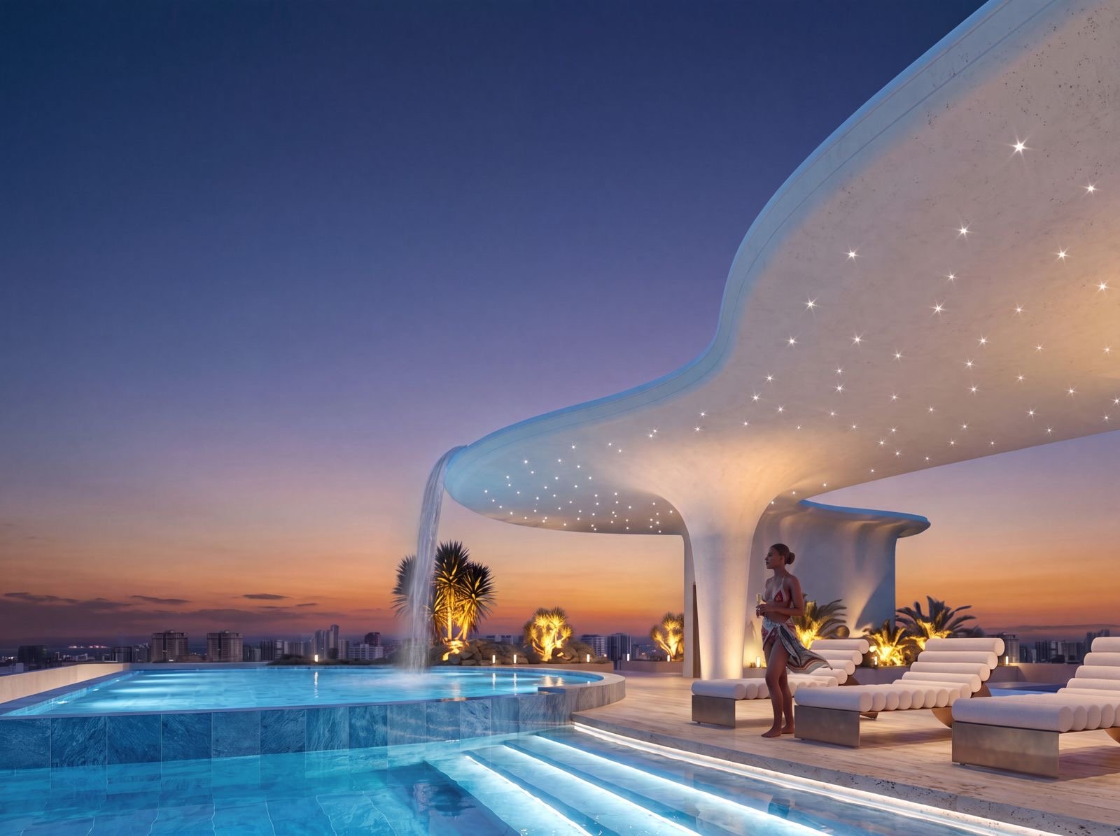 Rooftop swimming pool of 3 Bedrooms At Ivy Myst Residence In Kileleshwa