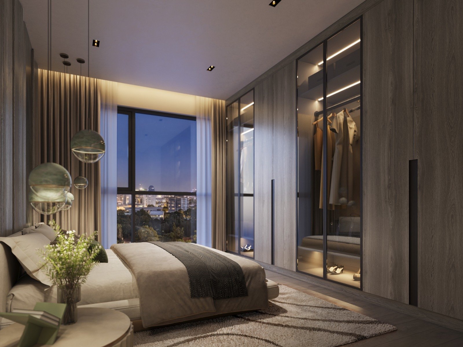 Bedroom Area of 4 bedrooms At Seasons Apartments And Duplexes In Riverside